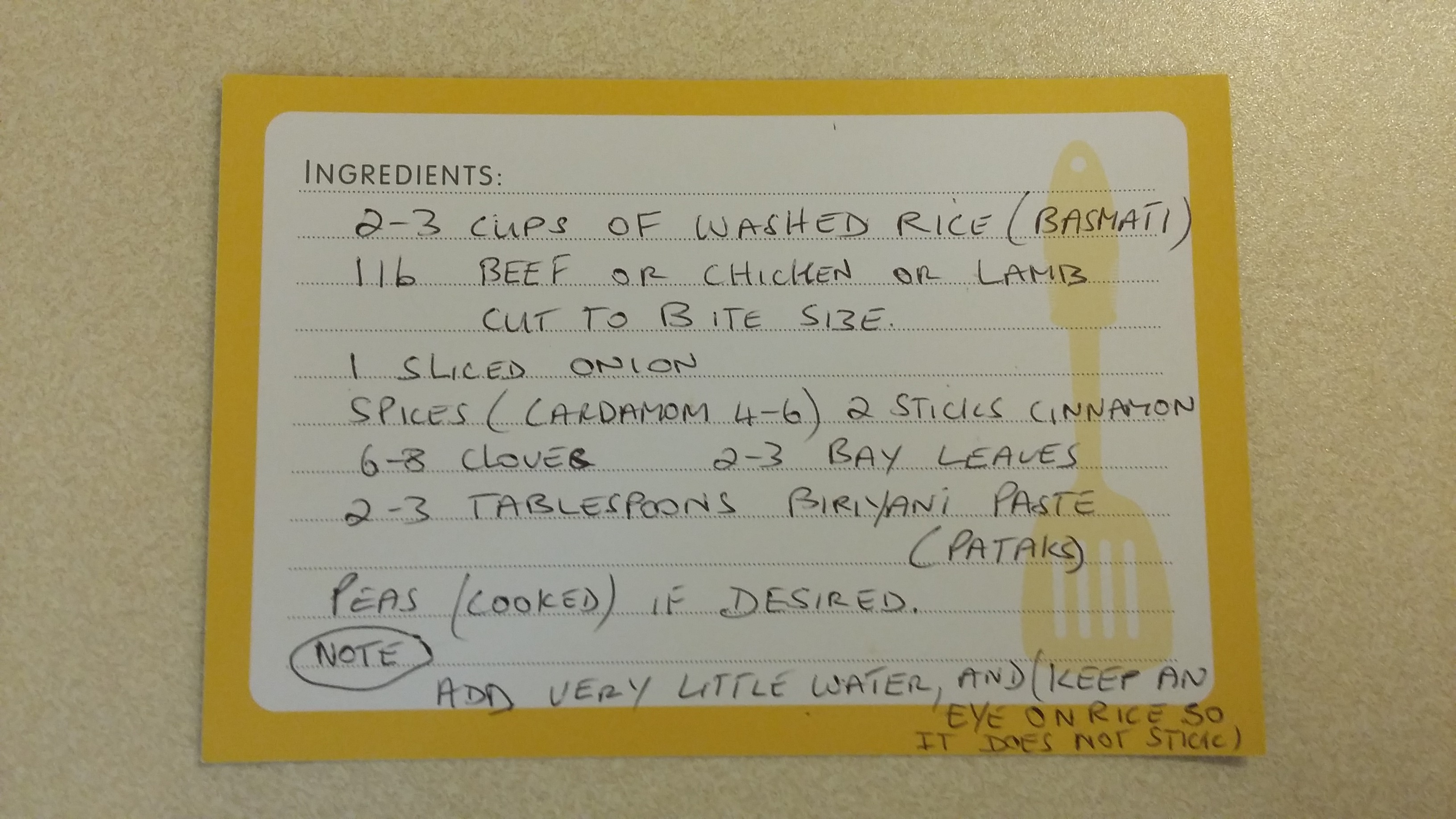 Biriani ingred